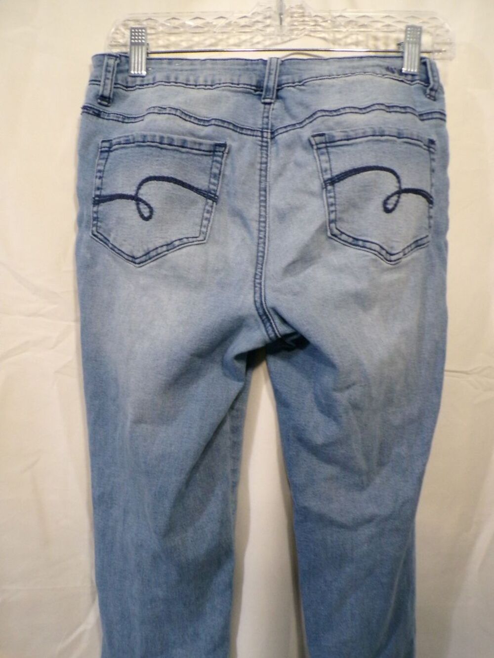Justice Women 14 Plus Light Wash Distressed Super Skinny Jeans Mid Rise - Picture 3 of 5